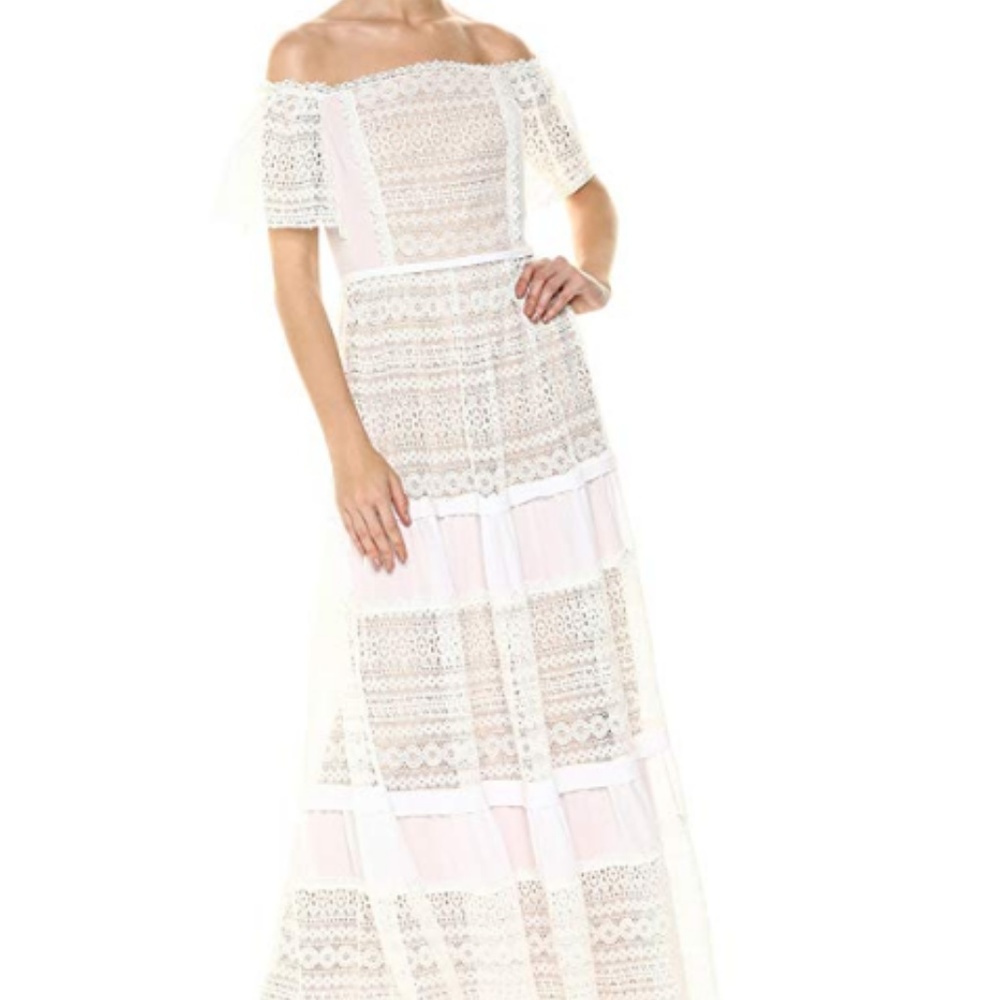 ML Monique Lhuillier White Lace Dress